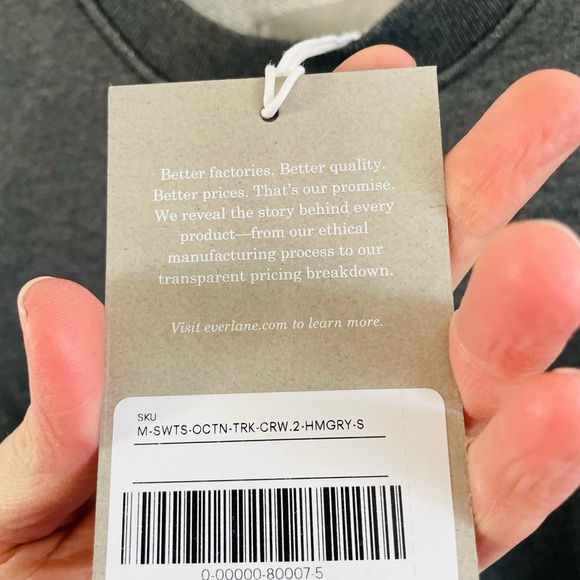 Everlane Organic Cotton TrackCrewneck Sweatshirt NWT - Picture 5 of 10